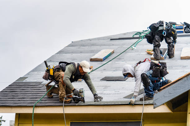 Professional Roofing technician working in Grampian, PA